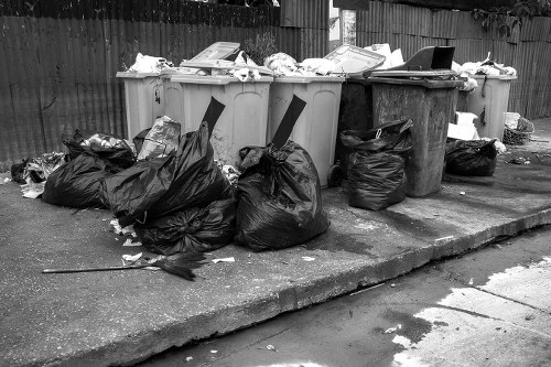 South London waste collection trucks servicing a residential area