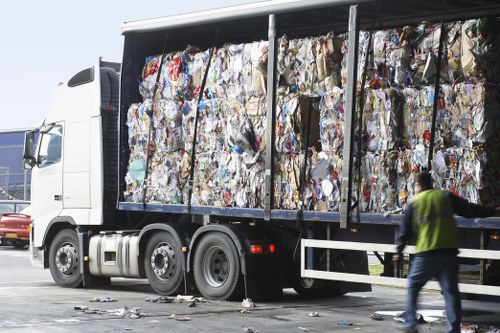 Recycling facility processing materials in South London