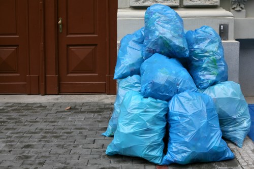 Recycling bins in a South London neighborhood